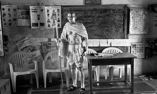 Exhibited photographs, art explore Gandhian ideals