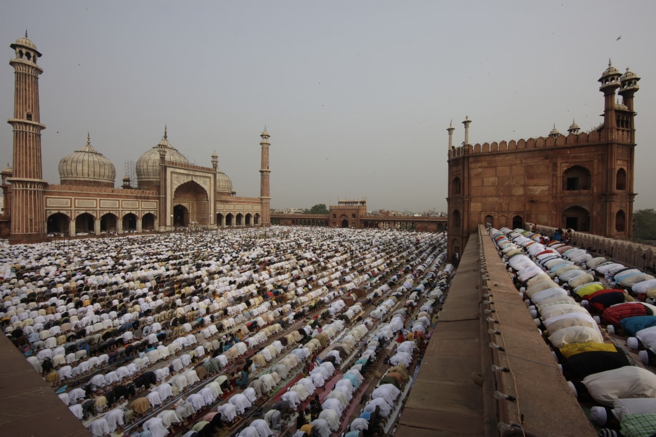 Image result for prayer at jama masjid courtyard