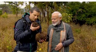 PM Modi walks in the wild with Bear Grylls