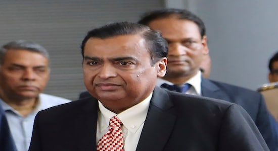 Chairman of Reliance Industries Limited Mukesh Ambani arrives for 42nd Annual General Meeting (Post-IPO) of Reliance Industries Limited in Mumbai, India, Monday, August 12, 2019. (AP Photo/Rajanish Kakade)
