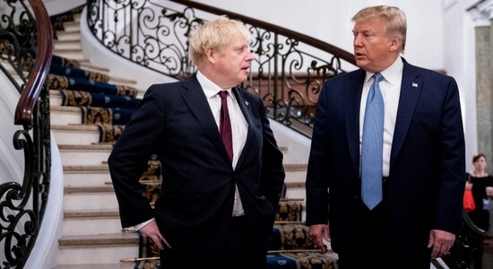 Donald Trump, Boris Johnson discuss Huawei on G7 sidelines