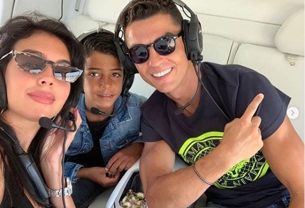 Cristiano Ronaldo with his son, Cristiano Jr and wife Georgina Rodríguez. (Source: Instagram)