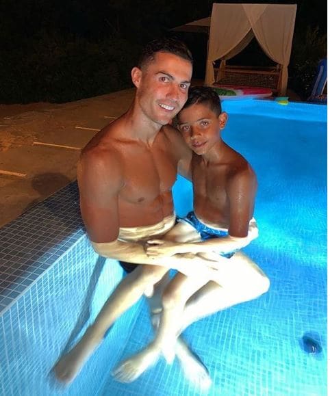 Cristiano Ronaldo with his son, Cristiano Jr
