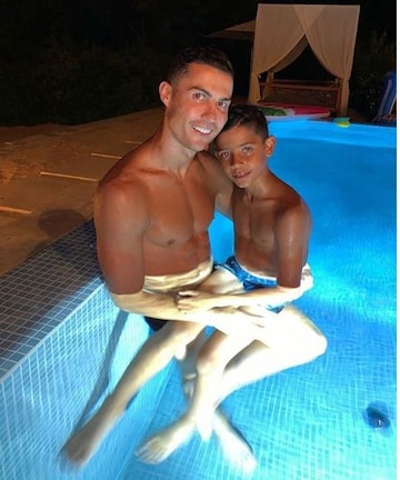 Cristiano Ronaldo with his son, Cristiano Jr