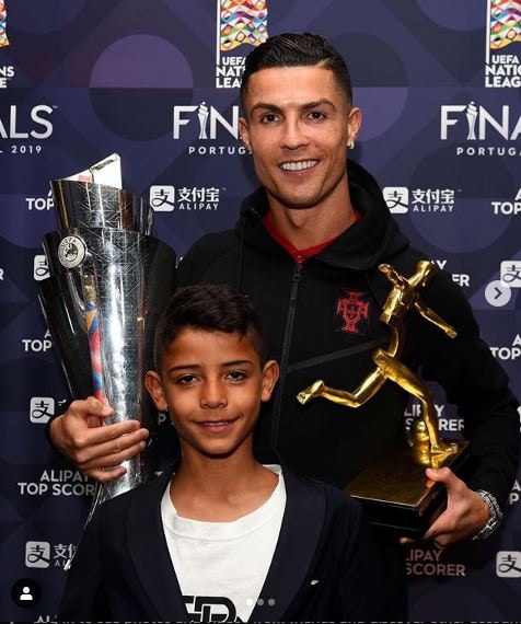 Cristiano Ronaldo with his son, Cristiano Jr. (Source: Instagram)