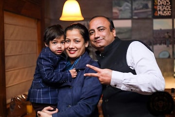 Moushumi with her husband Amit and son Lakshraaj