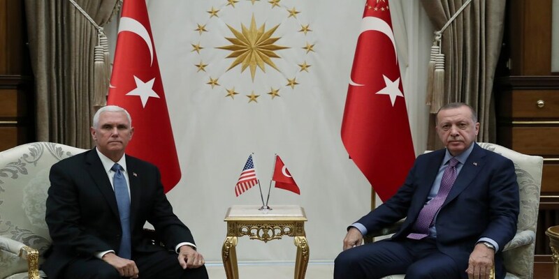 Mike Pence meets Tayyip Erdogan to urge halt to Turkey's Syria offensive