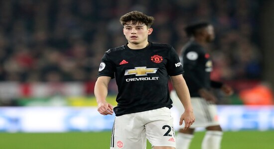 Manchester United's Daniel James looks on during the English Premier League soccer match between Sheffield United and Manchester United at Bramall Lane Stadium in Sheffield, England, Sunday, Nov. 24, 2019. (AP Photo/Jon Super) Manchester United's Daniel James looks on during the English Premier League soccer match between Sheffield United and Manchester United at Bramall Lane Stadium in Sheffield, England, Sunday, Nov. 24, 2019. (AP Photo/Jon Super)
