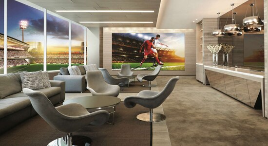 The Wall comes in two versions -- ‘The Wall Luxury’ and 'The Wall Pro'. The Wall Luxury is tailor-made for home cinema and gaming with ambient & entertainment mode. The screen can adapt to serve different purposes, such as creating a wall-size display for multiple spaces. The Wall Pro is geared towards high-end businesses and retail spaces and also gets a display controller that has business features required by an enterprise. The Wall comes in two versions -- ‘The Wall Luxury’ and 'The Wall Pro'. The Wall Luxury is tailor-made for home cinema and gaming with ambient & entertainment mode. The screen can adapt to serve different purposes, such as creating a wall-size display for multiple spaces. The Wall Pro is geared towards high-end businesses and retail spaces and also gets a display controller that has business features required by an enterprise.