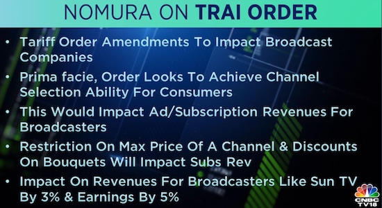 Nomura on TRAI Order: