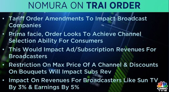 Nomura on TRAI Order: Nomura on TRAI Order: