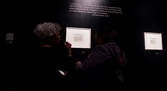 People attend the preview of "Rendering Witness" exhibition at the Museum of Jewish Heritage in the Manhattan borough of New York City, New York, U.S., January 15, 2020. REUTERS/Carlo Allegri People attend the preview of "Rendering Witness" exhibition at the Museum of Jewish Heritage in the Manhattan borough of New York City, New York, U.S., January 15, 2020. REUTERS/Carlo Allegri