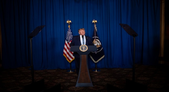 President Donald Trump delivers remarks on Iran, at his Mar-a-Lago property, Friday, Jan. 3, 2020, in Palm Beach, Fla. (AP Photo/ Evan Vucci)