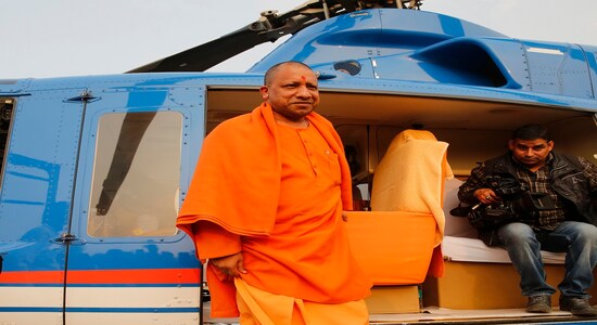 Uttar Pradesh state Chief Minister Yogi Adityanath, arrives on the eve of the Basant Panchami festival in Prayagraj, India, Wednesday, Jan. 29, 2020. (AP Photo/Rajesh Kumar Singh) Uttar Pradesh state Chief Minister Yogi Adityanath, arrives on the eve of the Basant Panchami festival in Prayagraj, India, Wednesday, Jan. 29, 2020. (AP Photo/Rajesh Kumar Singh)