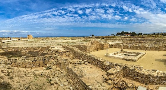 Paphos Archaeological Park, located in Cyprus, contains remains of a Greeco-Roman city that thrived centuries ago in the same site. The monuments and sites spread across the park is a must see site for travelers. (Image Source: Wikimedia Commons)