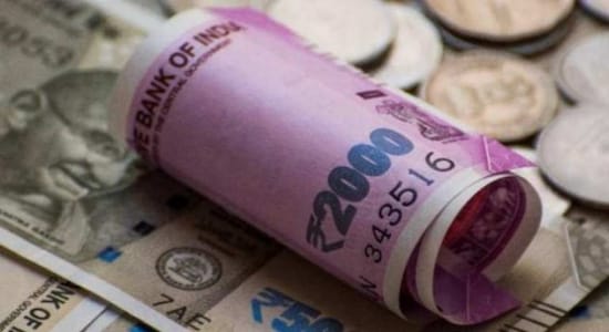 Rupee falls 2 paise to close at 77.57 versus the US dollar