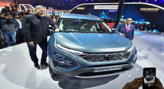 Greater Noida: Tata Sons Chairman N Chandrasekaran (R) unveils the Tata Gravitas in the SUV segment, at the Auto Expo 2020 in Greater Noida, Wednesday, Feb. 5, 2020. (PTI Photo/Ravi Choudhary) (PTI2_5_2020_000041B) Greater Noida: Tata Sons Chairman N Chandrasekaran (R) unveils the Tata Gravitas in the SUV segment, at the Auto Expo 2020 in Greater Noida, Wednesday, Feb. 5, 2020. (PTI Photo/Ravi Choudhary) (PTI2_5_2020_000041B)