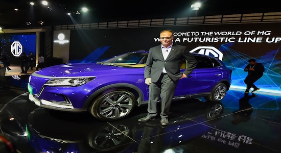 Greater Noida: MG Motors MD Rajeev Chaba unveils the Marvel X Electric car at the Auto Expo 2020 in Greater Noida, Wednesday, Feb. 5, 2020. (PTI Photo/Ravi Choudhary) (PTI2_5_2020_000050B)