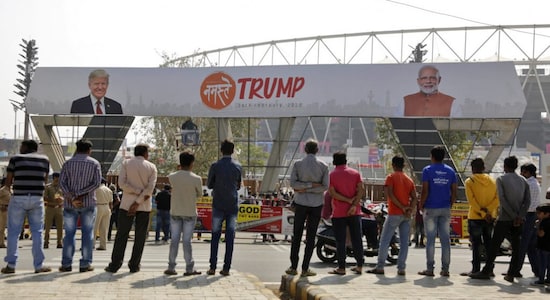 Namaste Trump: Crowds gather to greet Donald Trump at Ahmedabad's Motera Stadium