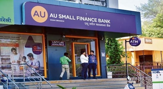 au small finance bank, share price, business updates, share market