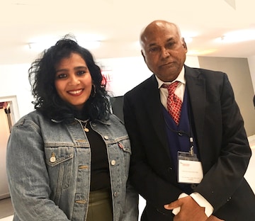 Yashica Dutt with academician and social scientist Kancha Ilaiah.