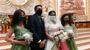 Masks, sanitizer and multitasking: What it’s like at a socially distant wedding