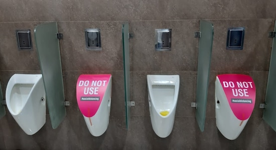 Image 9: Social distancing inside washrooms will also be maintained. Both men &amp; women will be required to use alternate facilities. Sensor based soap dispensers and water taps are already installed at majority of the malls across Mumbai. Location: Viviana Mall, Thane Image Courtesy: Anurag Tiwari