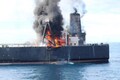 Sri Lanka spots oil slick from fire-stricken supertanker
