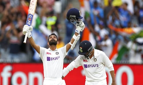 Rahane ton leads India in second test against Australia