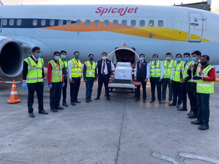 SpiceJet flight carrying Covishield vaccines reaches Delhi