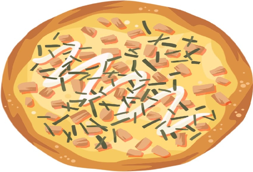 google doodles - How do you divide the Muzzarella pizza into 7