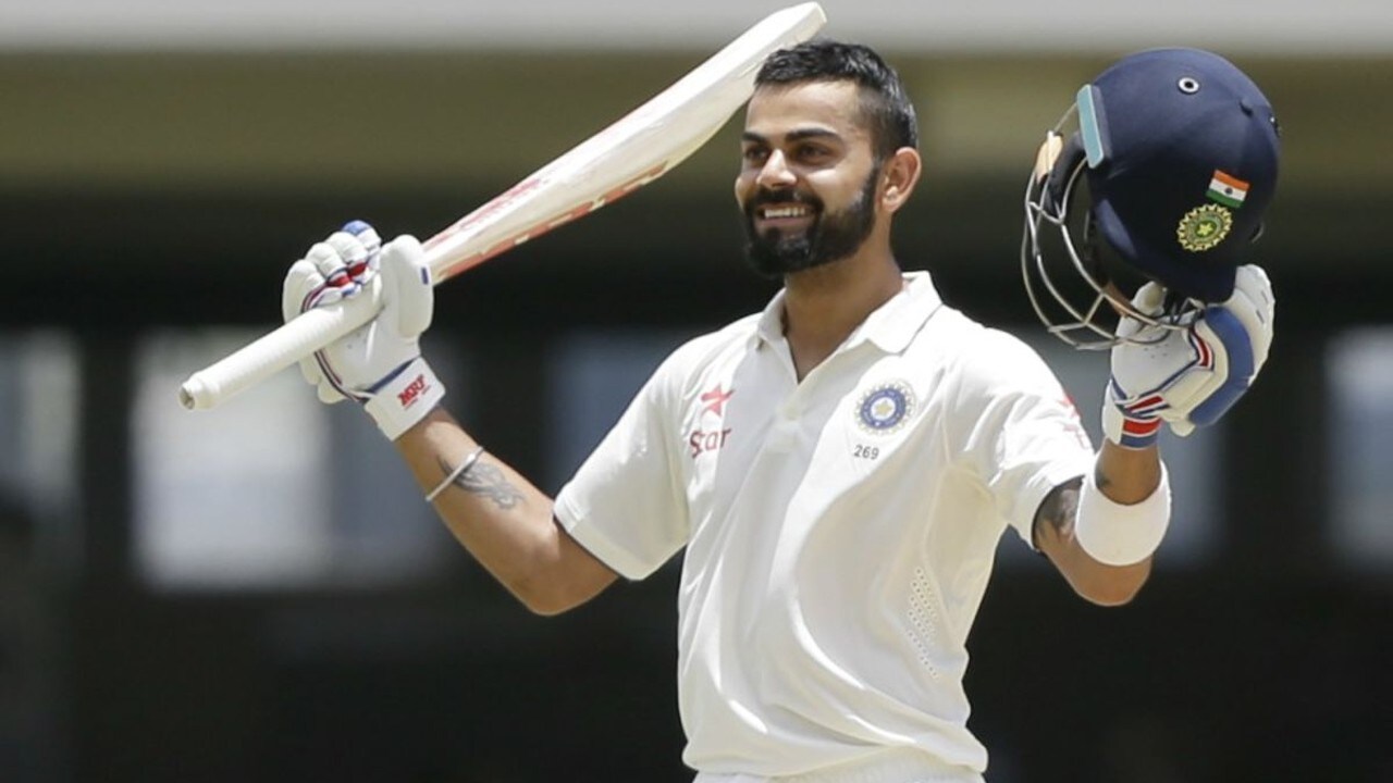 Virat Kohli celebrates his maiden double ton against West Indies, during 1st Test, Antigua (Image: AP)