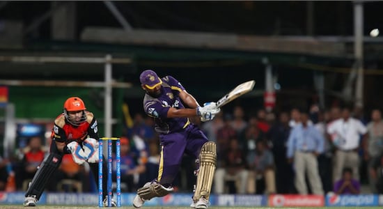 No. 2 | Yusuf Pathan | For: Kolkata Knight Riders | Against: Sunrisers Hyderabad| The 54th game of the 2014 season of the Indian Premier League saw Kolkata Knight Riders face Sun Risers Hyderabad at Eden Gardens. Batting first, SRH put a decent 160/7 on the board. Batting at no.4, Yusuf Pathan made use of his brute force and powered to fifty in only 15 balls. Pathan went on to score 72 from 22 balls as KKR chased down the traget in only 14.2 overs and 4 wickets in hand. The win ensured KKR finished second on the points tally overtaking CSK and knocked SRH out of the tournament. (Image: IPL/BCCI)