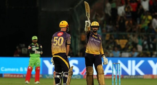 No. 3 | Sunil Narine | For: Kolkata Knight Riders | Against: Royal Challengers Bangalore | The 46th league game of the 2017 IPL saw KKR lock horns with RCB at M. Chinnaswamy Stadium. Batting first RCB scored a moderate 158/6. In chase KKR made spinner Sunil Narine to open the innings alongside Chris Lynn. Narine demolished RCB bowlers enroute to a fifty in just 15 deliveries before getting dismissed. Lynn to hit a half-century as KKR reached home in just 15.1 overs with 6 wickets to spare. (Image: IPL/BCCI) No. 3 | Sunil Narine | For: Kolkata Knight Riders | Against: Royal Challengers Bangalore | The 46th league game of the 2017 IPL saw KKR lock horns with RCB at M. Chinnaswamy Stadium. Batting first RCB scored a moderate 158/6. In chase KKR made spinner Sunil Narine to open the innings alongside Chris Lynn. Narine demolished RCB bowlers enroute to a fifty in just 15 deliveries before getting dismissed. Lynn to hit a half-century as KKR reached home in just 15.1 overs with 6 wickets to spare. (Image: IPL/BCCI)