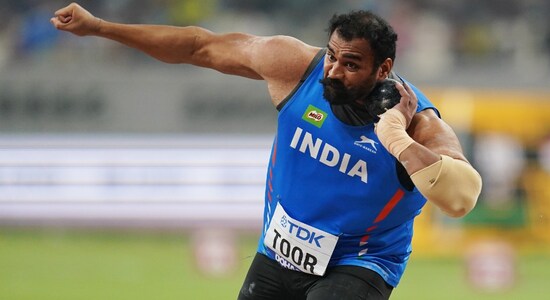 Tajinderpal Singh Toor | Tajinderpal Singh Toor is an Indian shot putter. Toor clinched gold medal at the 2018 Asian Games with a 20.75m throw. The throw helped the Indian break the Games record and the national record. The shot putter has won a gold and a silver medal at the 2019 Doha and the 2017 Bhubaneshwar Asian Championships. In 2021 at the Indian Grand Prix IV, Toor recorded a throw of 21.49m which helped him break the national and the Asian record in shot put. Toor represented India at the 2022 Tokyo Olympics. (Image: Reuters) Tajinderpal Singh Toor | Tajinderpal Singh Toor is an Indian shot putter. Toor clinched gold medal at the 2018 Asian Games with a 20.75m throw. The throw helped the Indian break the Games record and the national record. The shot putter has won a gold and a silver medal at the 2019 Doha and the 2017 Bhubaneshwar Asian Championships. In 2021 at the Indian Grand Prix IV, Toor recorded a throw of 21.49m which helped him break the national and the Asian record in shot put. Toor represented India at the 2022 Tokyo Olympics. (Image: Reuters)