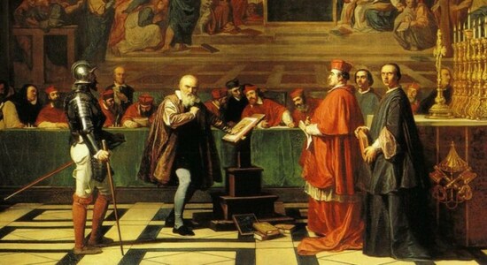 1633 | Accused of heresy by the Roman Inquisition under Pope Urban VIII, Galileo is forced to recant his views on the Copernican system, which said the Sun was the centre of the solar system. (Image: historyonthisday.com)
