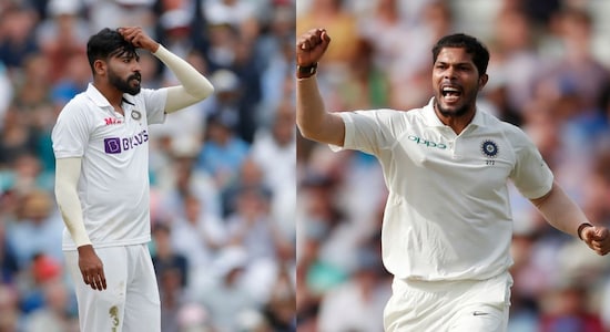 Who shall acompany Bumrah and Shami as India's third fast bowler? Jasprit Bumrah and Mohammed Shami are near certanity in India's playing XI. There will be a tussle between Mohammed Siraj and Umeah Yadav to be the third fast bowler in India's playing XI. (Image: Reuters)