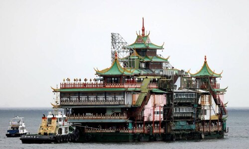 In pics: Hong Kong's massive Jumbo Floating Restaurant capsizes at sea