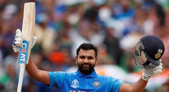 Rohit Shrama hit five centuries in the 2019 World Cup. It is the most number of hundreds hit by a batter in a single edition of a 50-over World Cup. (Image: Reuters)