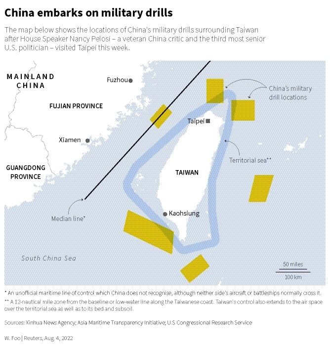 China Launches Military Drills After Nancy Pelosi Flies Out, Taiwan ...