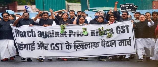 In Photos | Congress protests against inflation & unemployment; over 200 leaders detained