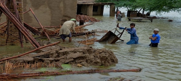 Rains damage an ancient archeological site in flood-ravaged Pakistan