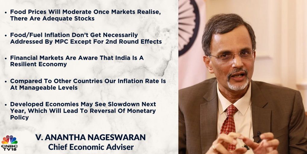 India's Chief Economic Advisor expects inflation fears to ease over time
