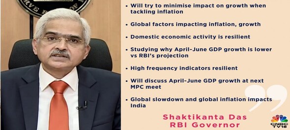 Shaktikanta Das says RBI will try to minimise impact on growth while tackling inflation