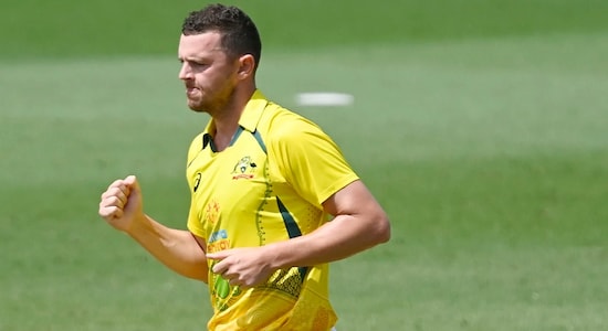 5. Josh Hazlewood | Australian fast bowler Josh Hazlewood is the no.1 ranked T20I bowler in the world. Hazlewood is known for his line and length. Even in a T20I match, he can outsmart a batsman with his Test match-style bowling. With fast bowler Mitchell Starc ruled out of the series against India Hazlewood will be a key pacer for Australia in the three matches. (Image: Getty) 5. Josh Hazlewood | Australian fast bowler Josh Hazlewood is the no.1 ranked T20I bowler in the world. Hazlewood is known for his line and length. Even in a T20I match, he can outsmart a batsman with his Test match-style bowling. With fast bowler Mitchell Starc ruled out of the series against India Hazlewood will be a key pacer for Australia in the three matches. (Image: Getty)