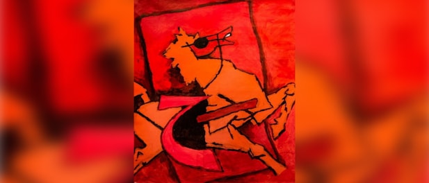 Sotheby's & Hefty.art tie up to auction MF Husain painting Fury — physically and as an NFT