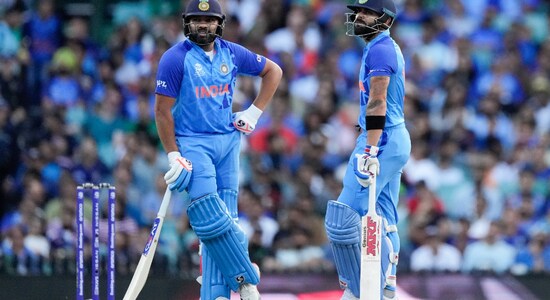After rahul's wicket, Rohit Sharma and Virat Kohli put together a 73-run partnership during the course of which Rohit completed his half-century. Rohit scored 53 in 39 balls before he was dismissed by Fred Klaassen in the 12th over. India were 84/2 when Rohit walked back. (Image: AP)