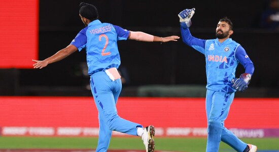 Rohit Sharma entrusted Arshdeep Singh to bowl the decisive final over. Although Nurul Hasan hit the second delivery of the final over for a six to bring the equation down to 13 neeeded of 4 balls, Arshdeep kept his cool to give 7 runs in next four deliveries to close out the match for India. India beat Bangladesh by 5 on DLS method to keep their semifinals dreams alive. (Image: AP) Rohit Sharma entrusted Arshdeep Singh to bowl the decisive final over. Although Nurul Hasan hit the second delivery of the final over for a six to bring the equation down to 13 neeeded of 4 balls, Arshdeep kept his cool to give 7 runs in next four deliveries to close out the match for India. India beat Bangladesh by 5 on DLS method to keep their semifinals dreams alive. (Image: AP)
