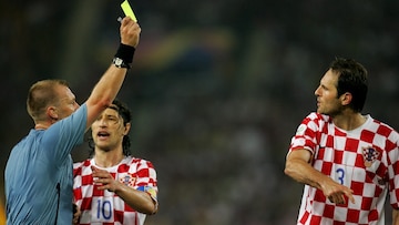 1. A new record for Yellow Cards: 2006One of the biggest refereeing goof-ups in FIFA’s history saw English referee Graham Poll book the same player thrice in a league match between Croatia and Australia.Croatia's Josip Simunic was shown his first yellow card in the 61st minute for a foul, then booked again in the 91st minute but wasn’t sent off as the referee failed to keep a note of it.Two yellow cards are equal to one red card, meaning a player cannot continue to play and has to leave the pitch.Two minutes later, Simunic was shown his third yellow and was sent off after this.
