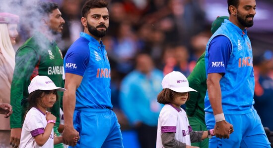 India and Bangladesh in an important Group 2 fixture of the Super 12 stage of the ICC T20 World Cup 2022 at the Adelaide Oval on Wednesday. Bangladesh captain Shakib Al Hasan won the toss and opted to field first. (Image: AP) India and Bangladesh in an important Group 2 fixture of the Super 12 stage of the ICC T20 World Cup 2022 at the Adelaide Oval on Wednesday. Bangladesh captain Shakib Al Hasan won the toss and opted to field first. (Image: AP)